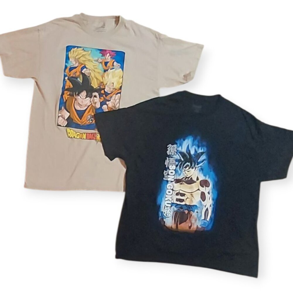 Dragon Ball Z Anime T-Shirts Lot of 2 Men’s Large Multi-Color Graphic Tees